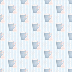 Christmas Mug Seamless Pattern 