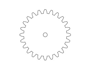 Gear drawing as abstract illustration shape