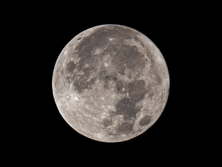 Full Moon against Black Sky