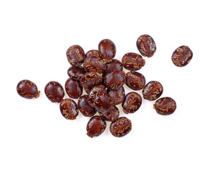 Castor oil seeds (Ricinus Communis) isolated on white background