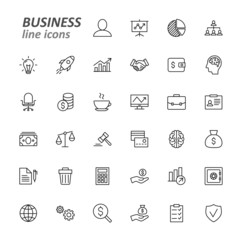 Business and finance line icons set, vector eps10 illustration on white background.