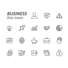 Business and finance line icons set, vector eps10 illustration on white background.