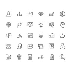 Business and finance line icons set, vector eps10 illustration on white background.
