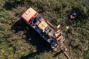 Mobile drilling rig for repair of oil and gas wells.