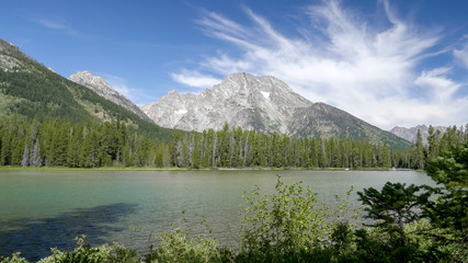 string lake and mt moran in the grand tetons national park