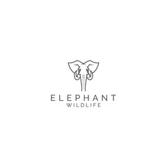 Elephant Wildlife Line Art logo design inspiration - vector