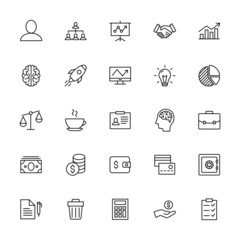 Business and finance line icons set, vector eps10 illustration on white background.