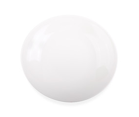 White plate ,Top view on white background