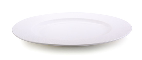 White plate on white background
