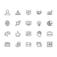 Business and finance line icons set, vector eps10 illustration on white background.