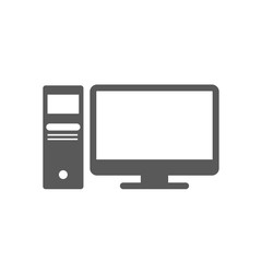 Computer icon vector isolated on white background. PC symbol for your design, logo, application, presentation, UI
