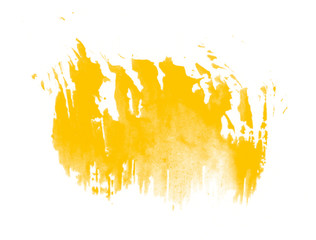 Abstract background with splashes. Yellow paint brush