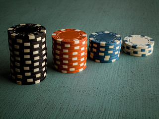 poker chips and dice