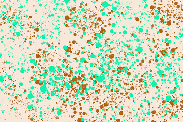 Brown and green random round paint splashes on white background. Abstract colorful texture for web-design, website, presentations, digital printing, fashion or concept design.
