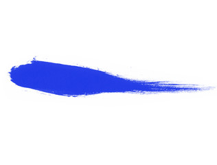 Blue paint brush on white background