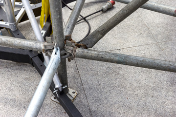 closeup clamp scaffolding