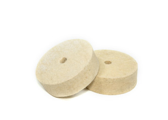 Wool Felt wheel isolated on white background