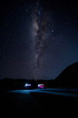 The Milky Way shooting requires a lens with a large aperture. Has a very wide range of lenses And have to shoot in a completely dark place And will get beautiful images of stars And may see the nebula