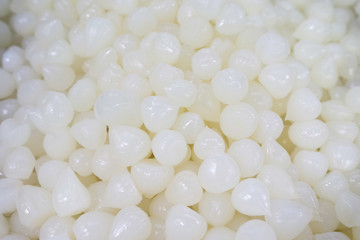 Pickled garlic or preserved garlic pickle in vinegar and salt,vegetarian food