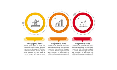 Fototapeta premium Infographic Timeline template can be used for workflow layout, diagram, number options, web design. Infographic business concept with 3 option, parts, steps or processes. Abstract background.