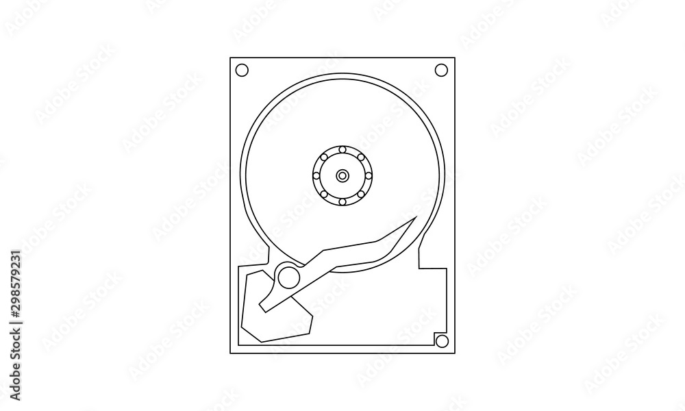 Poster hard disk icon for computer storage