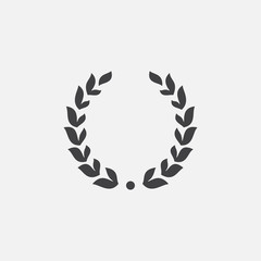 Laurel Wreath floral heraldic element, Heraldic Coat of Arms decorative logo illustration, Vector art and illustration of laurel wreath, Branches of olives, symbol of victory,