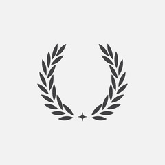 Laurel Wreath floral heraldic element, Heraldic Coat of Arms decorative logo illustration, Vector art and illustration of laurel wreath, Branches of olives, symbol of victory,