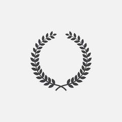 Laurel Wreath floral heraldic element, Heraldic Coat of Arms decorative logo illustration, Vector art and illustration of laurel wreath, Branches of olives, symbol of victory,