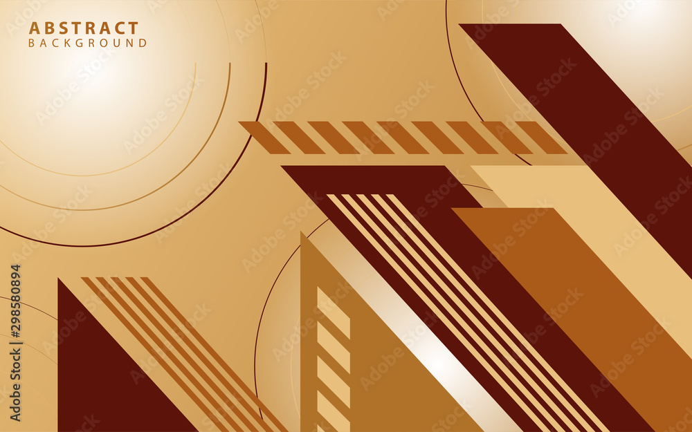 Poster abstract brown geometric background with modern shapes concept. vector design template for use eleme
