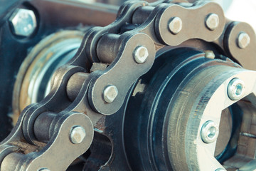 Timing chain in car or other industrial machinery. Part of engine