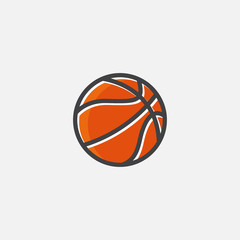 Simple element illustration from basketball, Basketball ball sign icon symbol design, Basketball ball icon, Flat vector illustration basketball ball