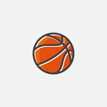 Simple element illustration from basketball, Basketball ball sign icon symbol design, Basketball ball icon, Flat vector illustration basketball ball
