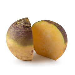 Fresh Turnip Swede isolated over white background.