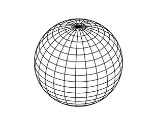 Wireframe sphere globe model illustration