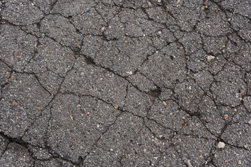 old broken cracked asphalt texture background