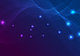 Obraz premium Abstract futuristic smooth shiny waves graphic design. Curved flowing lines tech background. Vector illustration