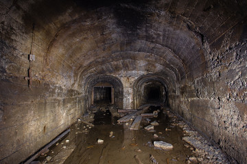 Fototapeta na wymiar mine ore shaft tunnel drift underground catacombs