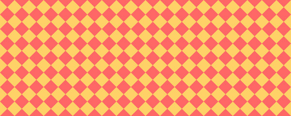 Seamless vintage yellow red checkered pattern background