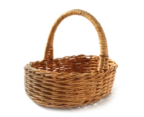 Fototapeta na wymiar Wooden basket isolated on white background