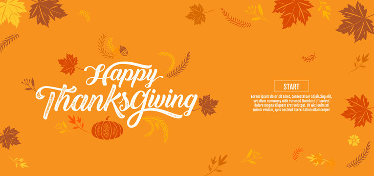 Happy Thanksgiving, Typographic, Calligraphy, Type , Vector