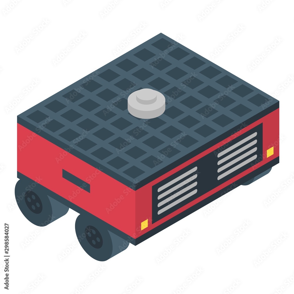 Aufkleber solar panel farming robot icon. isometric of solar panel farming robot vector icon for web design is