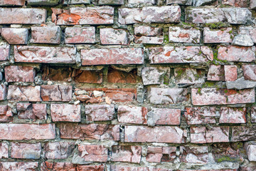 old building. decrepit brick wall