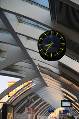 Obraz premium Modern clock in the metro and Parisian RER in France