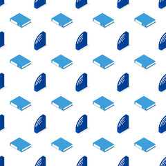 Seamless background from a set of office supplies, vector illustration.