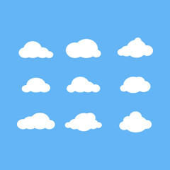 Flat cloud vector design set.EPS 10 