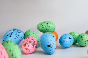 Colored easter eggs isolated on white background