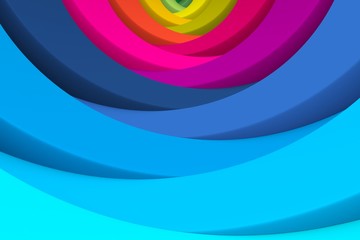 Multicolor abstract background with wave 3D illustration