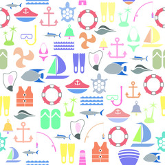 diving seamless pattern background icon.