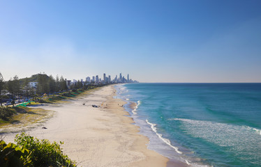 View over Gold Coast beaches in Australia