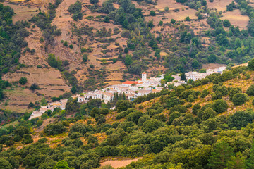Fototapeta na wymiar Capileira, a town in the high mountains.